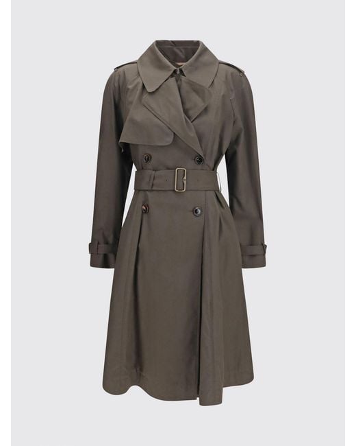 Burberry Brown Double-Breasted Long Trench Coat