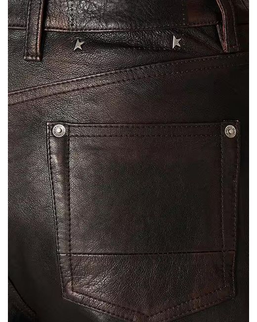Golden Goose Deluxe Brand Black Straight Leather Trousers