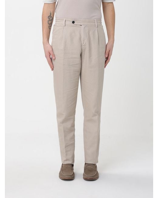 Eleventy Natural Cotton And Linen Slim Fit Trousers for men