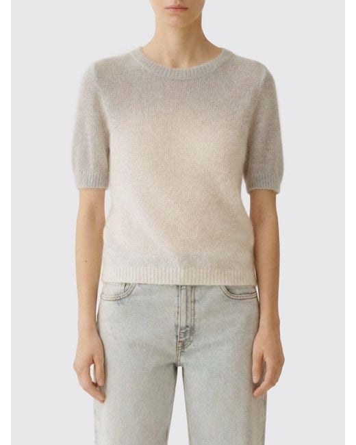 Fabiana Filippi Natural Crew Neck Knit Top