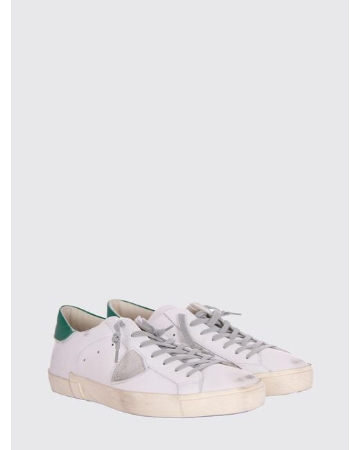 Philippe Model Green Prsx Leather Sneakers for men