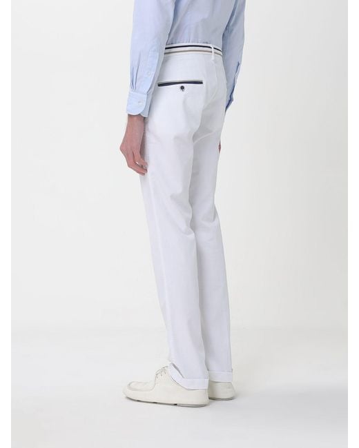 Mason's White Cotton And Wool Blend Chino Trousers for men