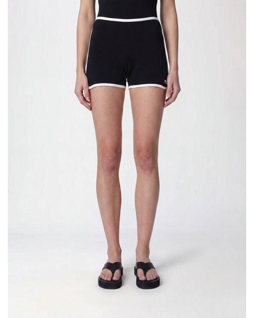 Courreges Black CourrÈ Ges High-Waisted Cotton Shorts With Elasticated Waist
