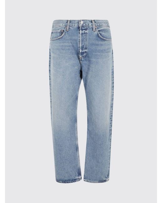 Agolde Blue Cotton Denim Straight Jeans for men