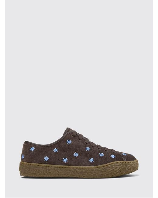 Camper White Peu Terreno Suede Sneakers With Floral Embroidery for men
