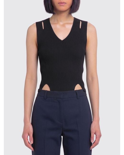 Roberto Collina Blue Cut-Out Viscose Top
