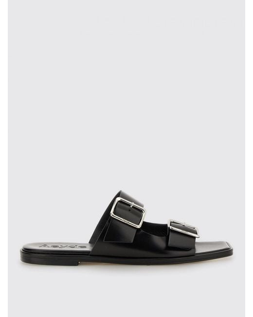 Aeyde Black Flat Sandals