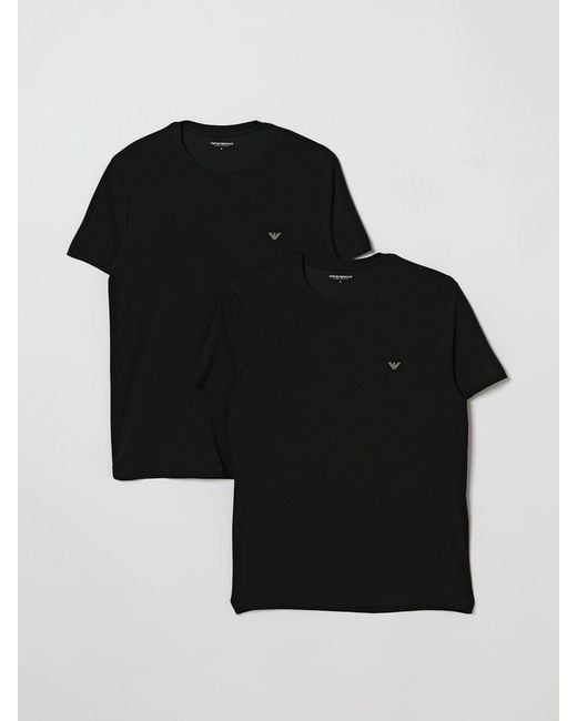 Emporio Armani Black Set Of 2 T-Shirts for men