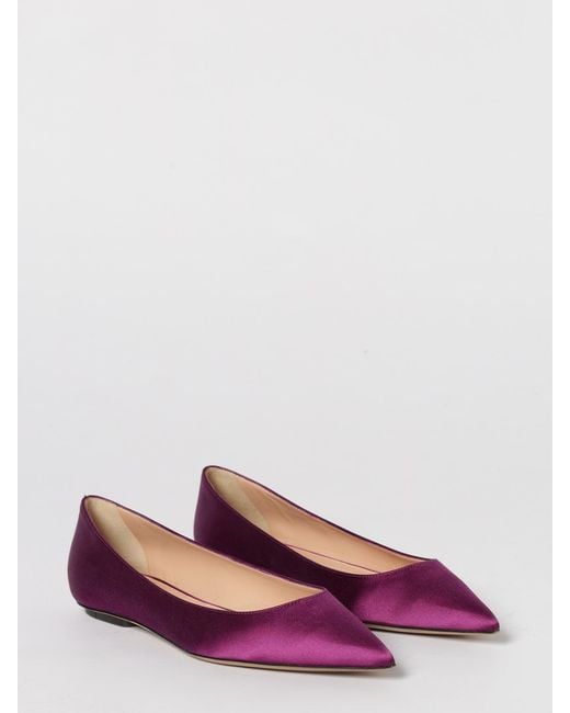 Alberta Ferretti Pink Satin Ballerina Flats