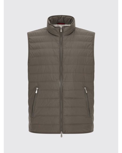Brunello Cucinelli Gray Quilted Gilet for men