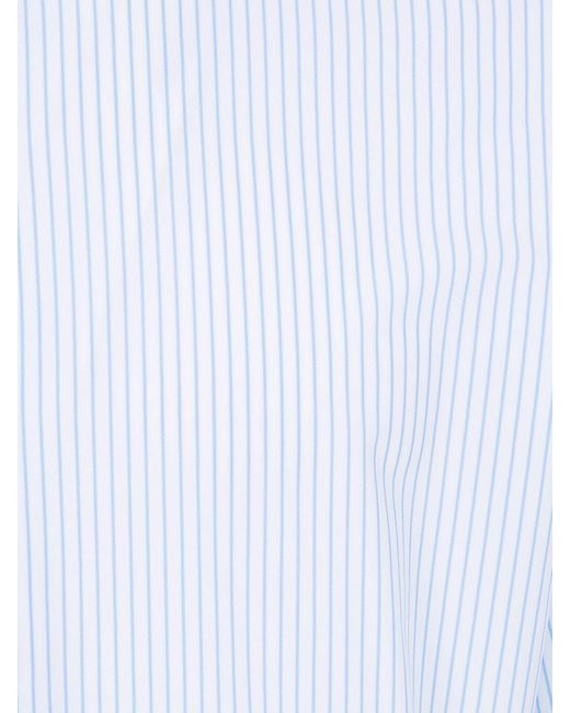 Rrd White Striped Technical Fabric Shirt With A Slim Fit And Classic Collar for men