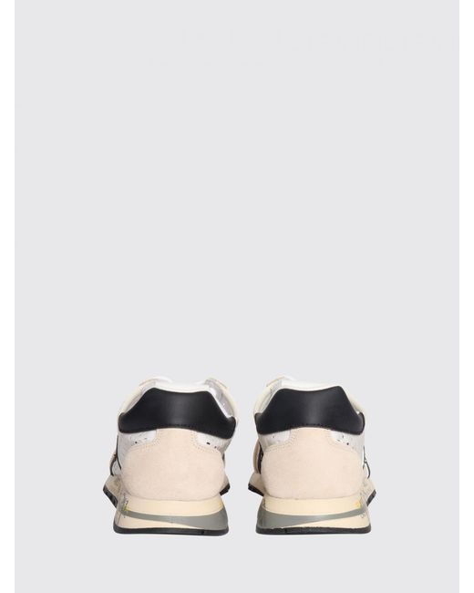 Premiata White Lucy Suede And Perforated Fabric Sneakers