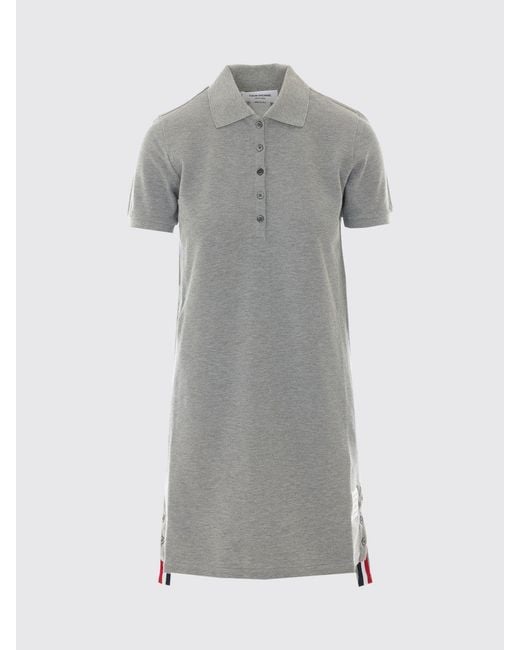 Thom Browne White 4-Bar Detail Cotton Mini Polo Dress