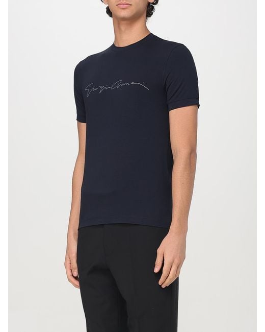 Giorgio Armani Blue Cotton T-Shirt for men