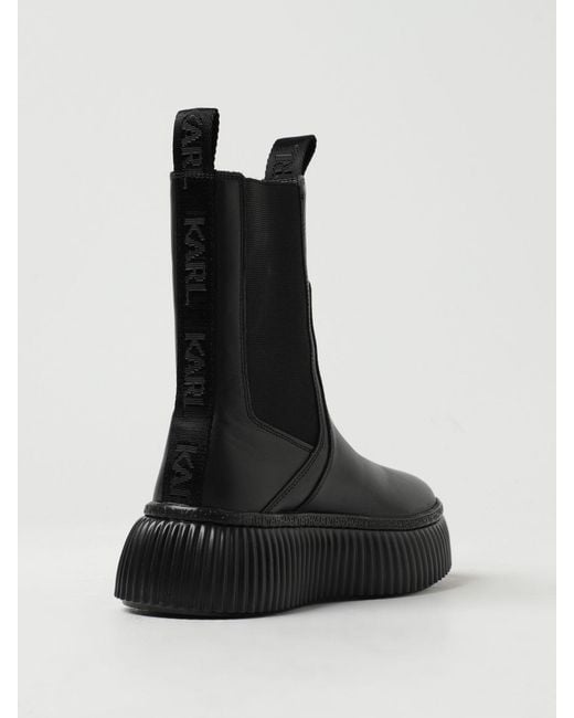 Karl Lagerfeld Black Kreeper Karl Logo Midi Boots