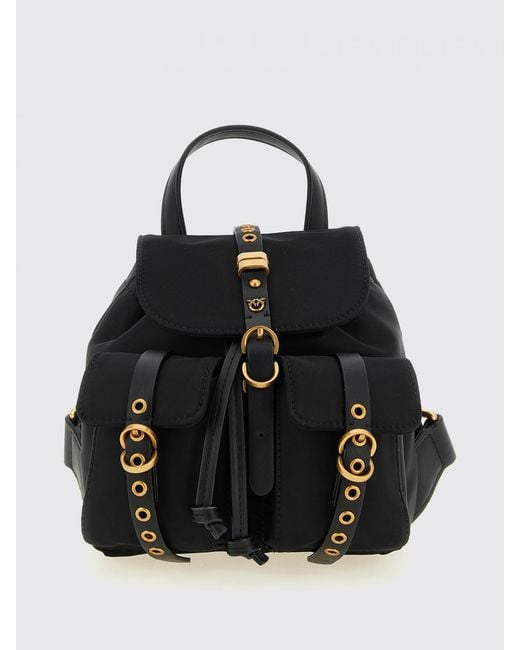 Pinko Black Nylon Backpack