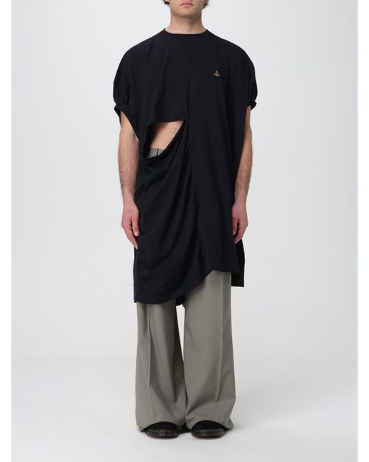 T-shirt cut-out in cotone di Vivienne Westwood in Black da Uomo