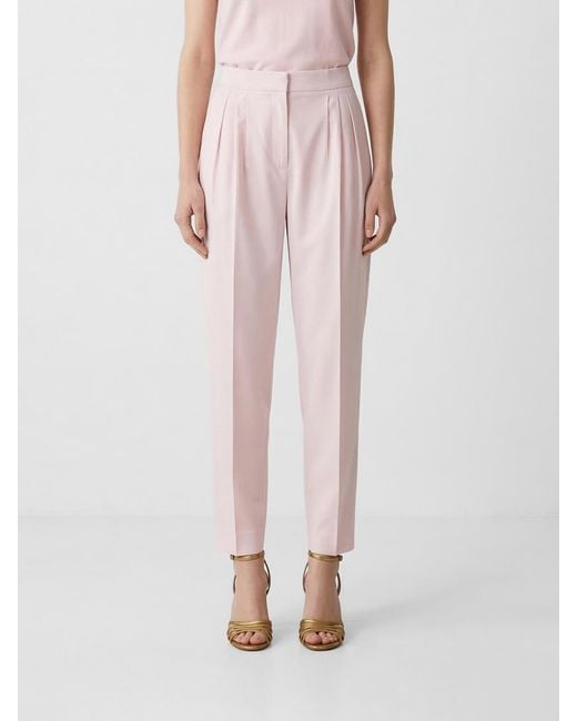 Twinset Pink Stretch Cotton Classic Trousers