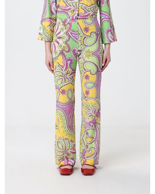 Maliparmi Green Printed Jersey Hippie Lotus Trousers