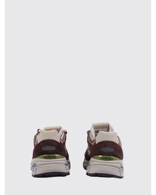 Premiata White Mase Suede And Mesh Sneakers for men