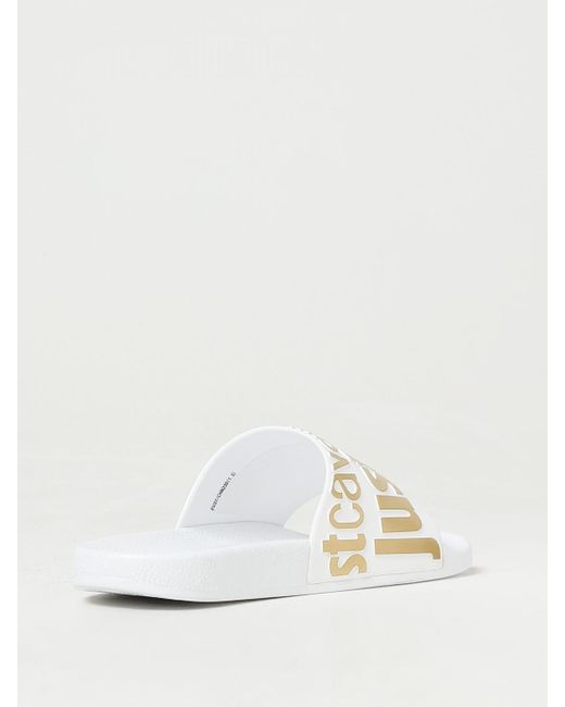 Sliders in gomma con logo stampato di Just Cavalli in Natural