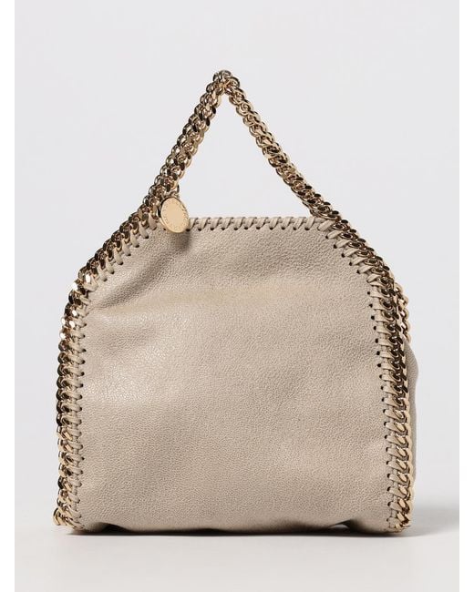 Stella McCartney Natural Falabella Micro Crackled Synthetic Suede Bag