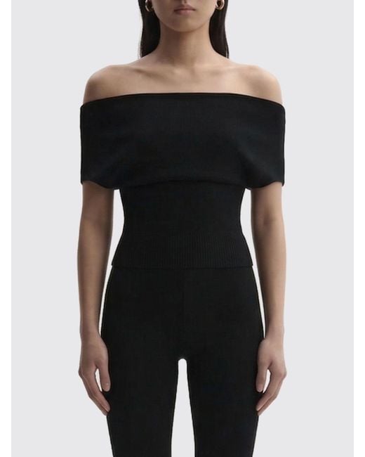 Magda Butrym Black Viscose Top With Buttons