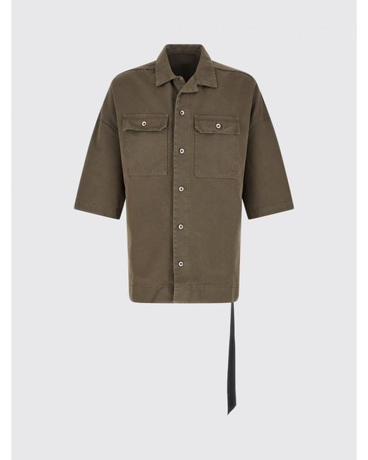 Rick Owens Green Cotton Casual Shirt for men