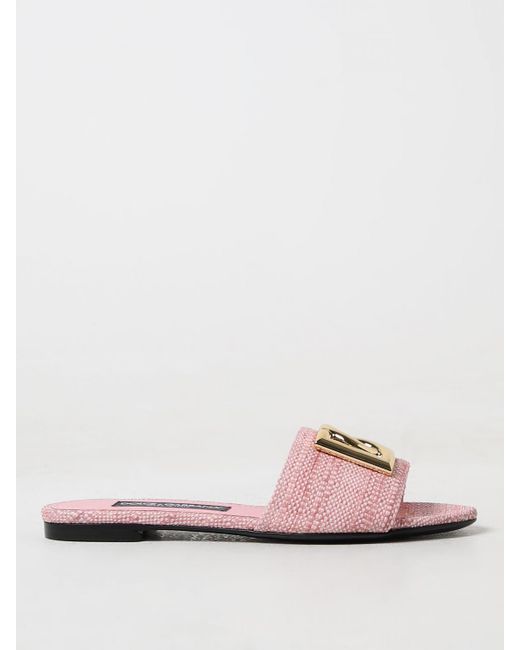 Dolce & Gabbana Pink Flache sandalen