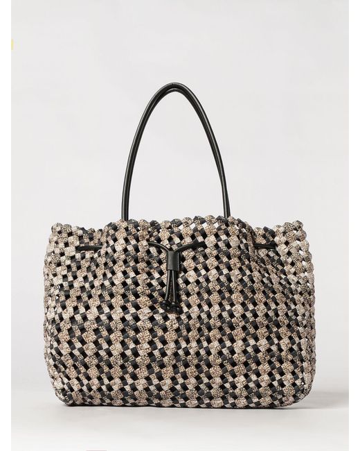 Borsa Tote Grande La Nido di Borbonese in Metallic