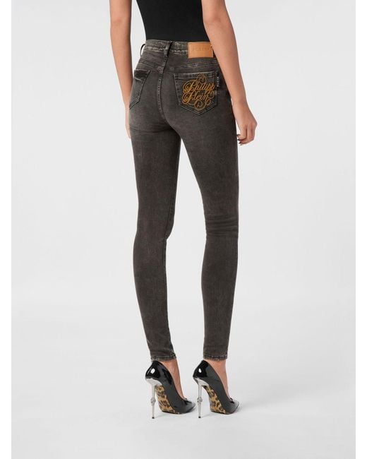 Vaqueros Skinny Fit De Denim Philipp Plein de color Black