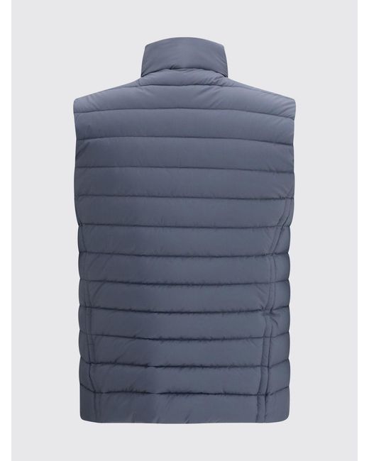 Moorer Blue Quilted Nylon Vest for men