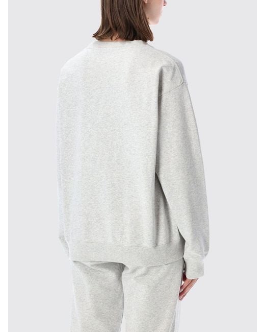 Sporty & Rich White Sporty &Amp Rich Monogram Cotton Crewneck Sweatshirt