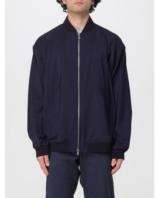 Barena Blue Relaxed Virgin Wool Bomber Jacket for men