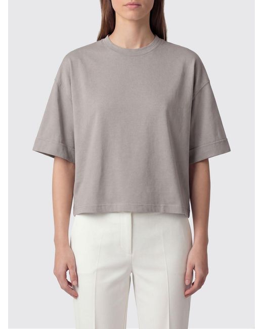 Tela Gray Basic Cotton T-Shirts