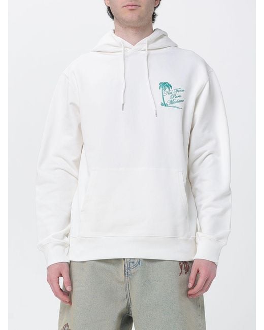 Drole de Monsieur White Cotton Hoodie for men