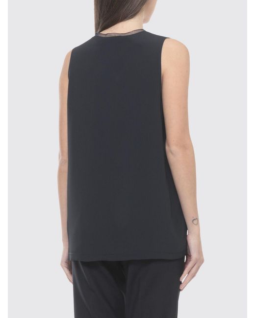 Fabiana Filippi Blue Silk Blend Basic Top
