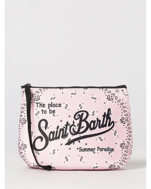 Mc2 Saint Barth Pink Neoprene Aline Mc2 Pouch With Saint Barth Logo