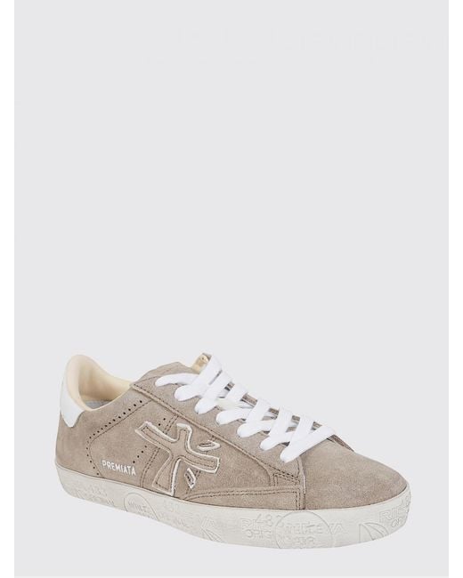 Premiata White Steven Suede Sneakers