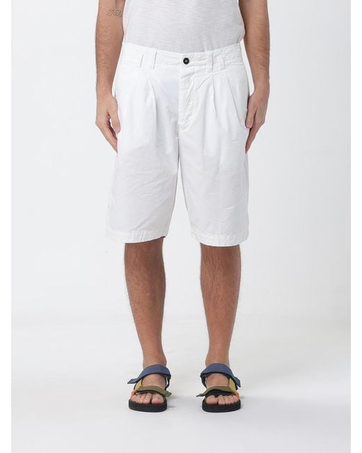 C P Company White Cotton Shorts for men