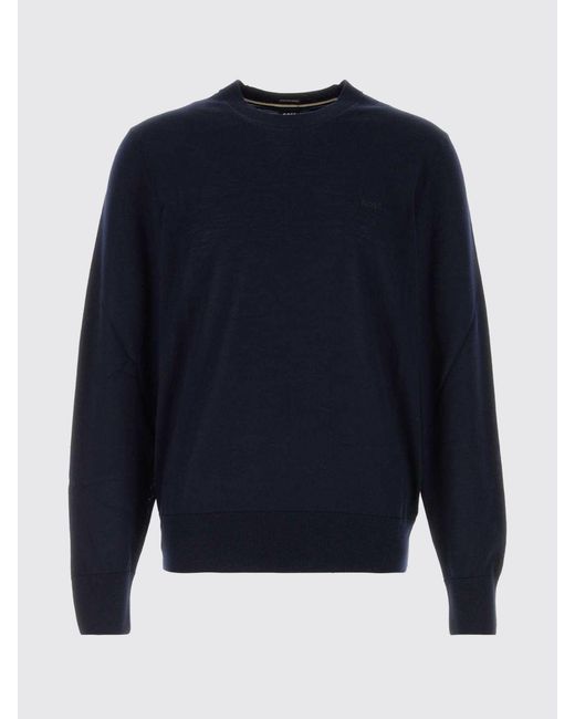 Boss Blue Crew-Neck Jumper for men