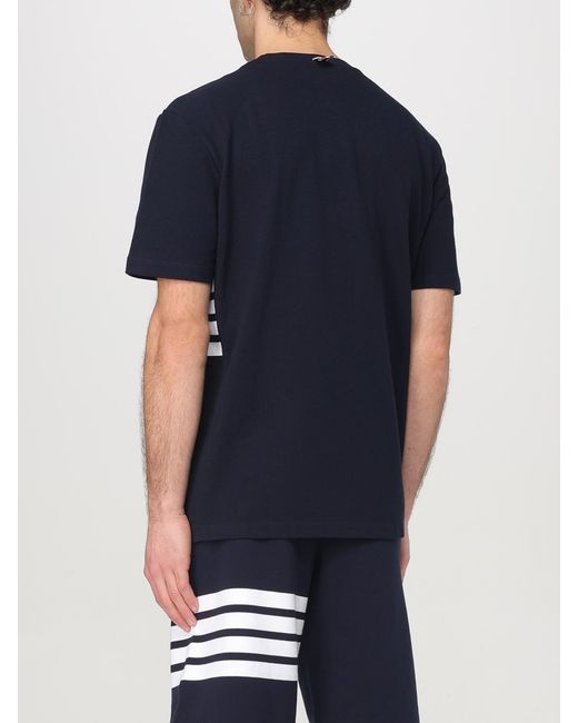 Thom Browne Blue Cotton T-Shirt for men