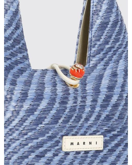 Marni Blue Wavy Mini Trapeze Bag
