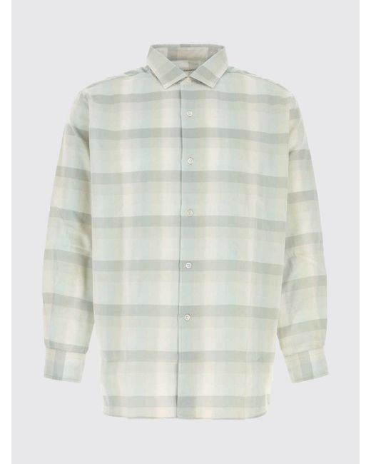Nanamica Natural Checked Cotton Blend Shirt for men