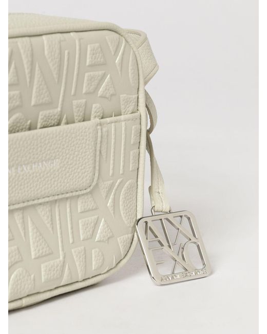 ARMANI EXCHANGE Natural Grained Synthetic Leather Bag With Embossed Logo