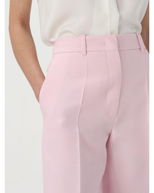 Pantalone in misto lana e seta di Valentino in Pink
