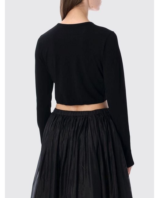 THE GARMENT Black Cropped Stretch Viscose Blend Top