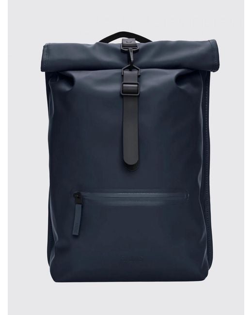 Rains Blue Rolltop Rucksack for men