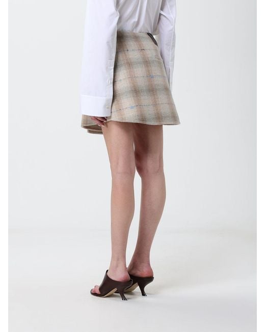Loewe White Check Wool And Cashmere Mini Skirt