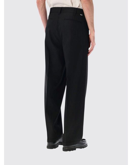 Obey Black Rayon Blend Wide Leg Trousers for men